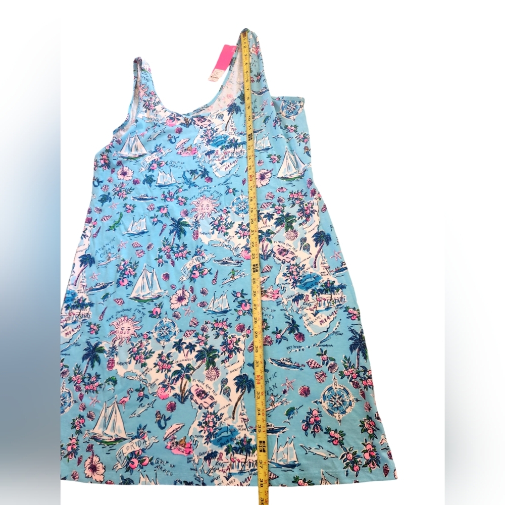 NWT Lilly Pulitzer Newberri Tank Dress Amalfi Blue Lilly’s Road Trip Resort XL - Picture 10 of 10